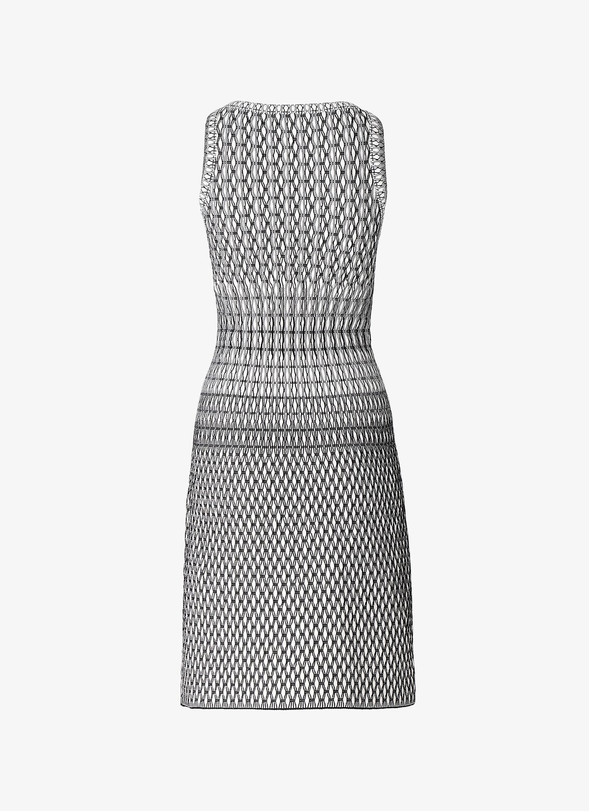SLEEVELESS DRESS ROCAILLE IVORY/BLACK ALAÏA IVORY/BLACK SLEEVELESS DRESS ROCAILLE IVORY/BLACK